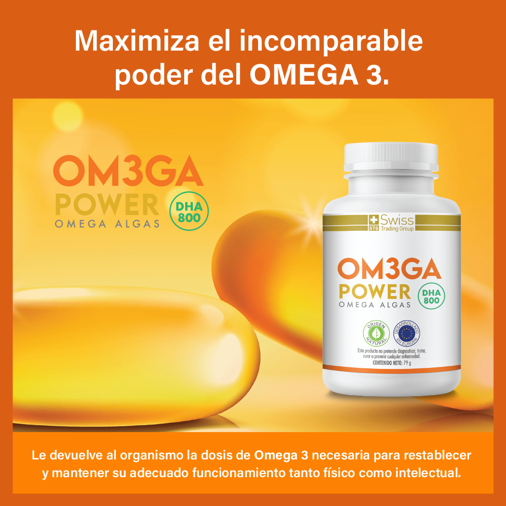 Om3ga Power- Omega 3 De Algas Dha 800-Cápsulas 60 Unidades