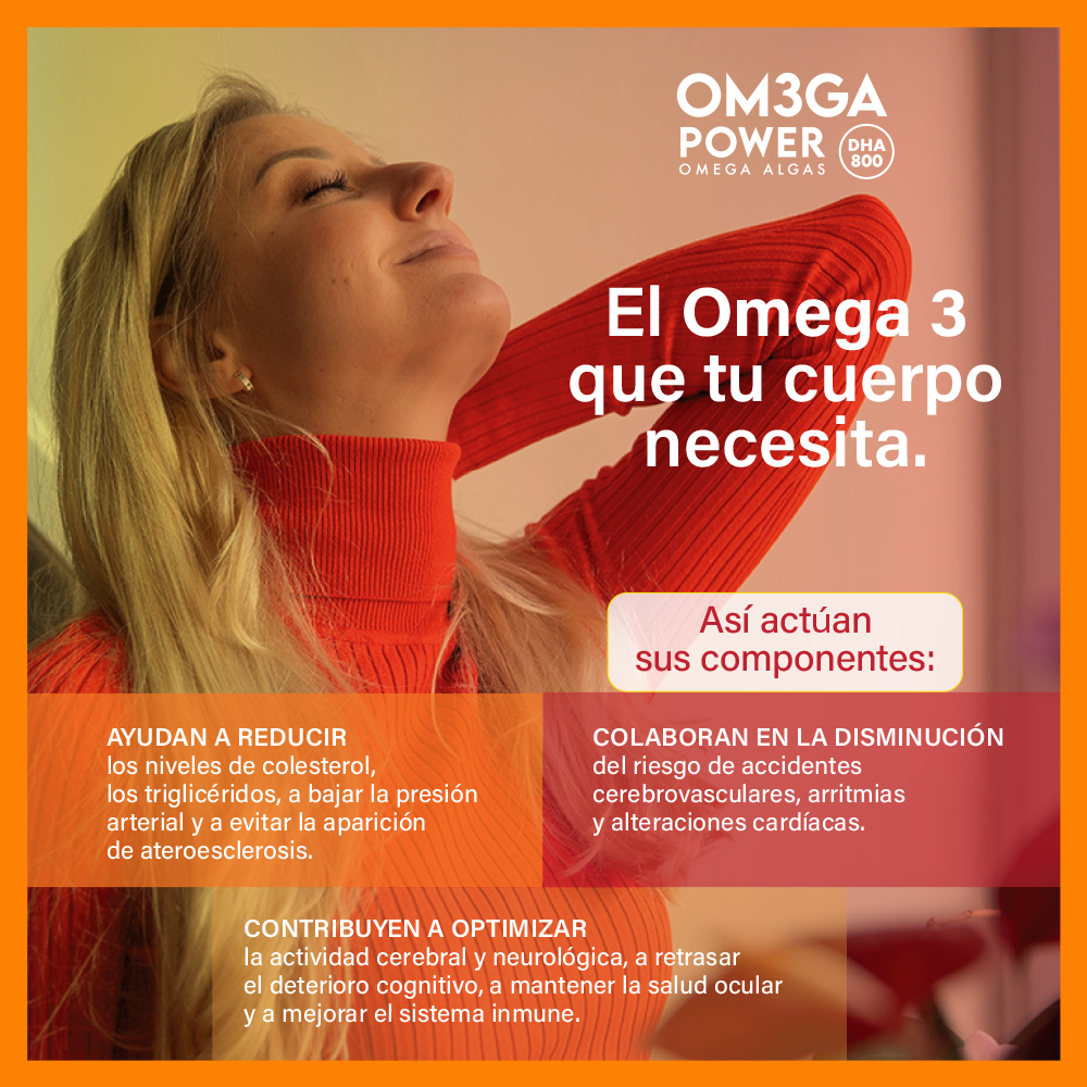 Om3ga Power- Omega 3 De Algas Dha 800-Cápsulas 60 Unidades