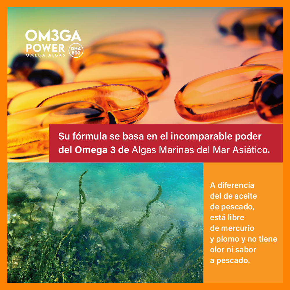 Om3ga Power- Omega 3 De Algas Dha 800-Cápsulas 60 Unidades