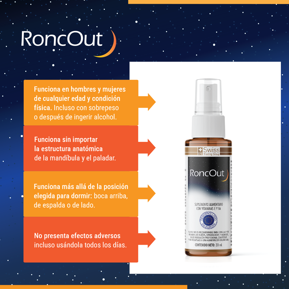 Ronc-Out Suplemento Alimenticio en Spray Para los Ronquidos 30 ml