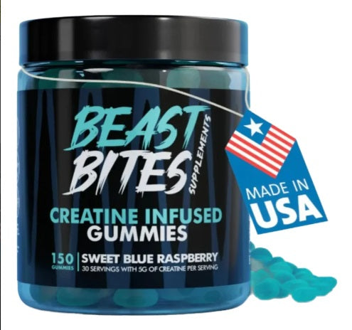 Gomas Creatina Beast Bites 150 Gr Frambuesa Azul