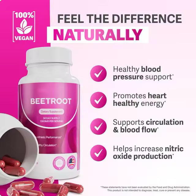 Beetroot Mejora Circulación, Energía y La Salud Del Corazón Antioxidante Natural