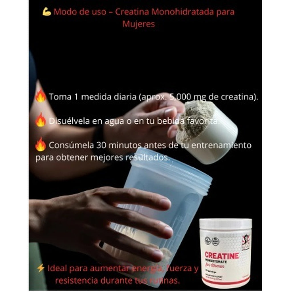 Creatina Mujer Old School 240g Monohidratada Sin Sabor - Original