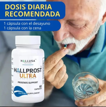 Hallprost Ultra 60 Cápsulas Concentradas, Suplemento Prostata, Original Sin Sabor