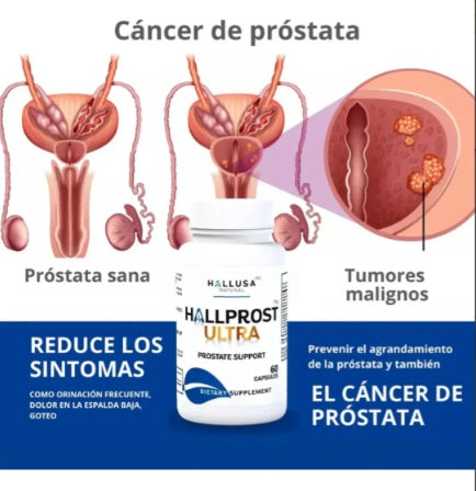 Hallprost Ultra 60 Cápsulas Concentradas, Suplemento Prostata, Original Sin Sabor