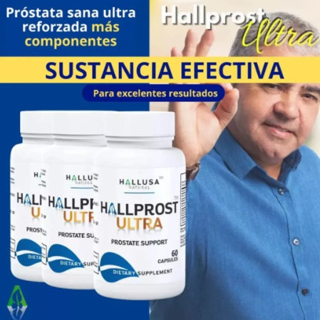 Hallprost Ultra 60 Cápsulas Concentradas, Suplemento Prostata, Original Sin Sabor