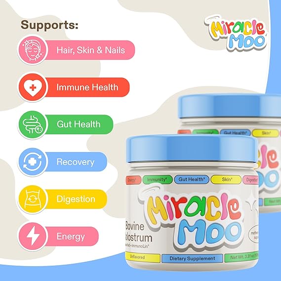 Miracle Moo Colostrum Suplemento Polvo 108g Inmunidad - Sin Sabor