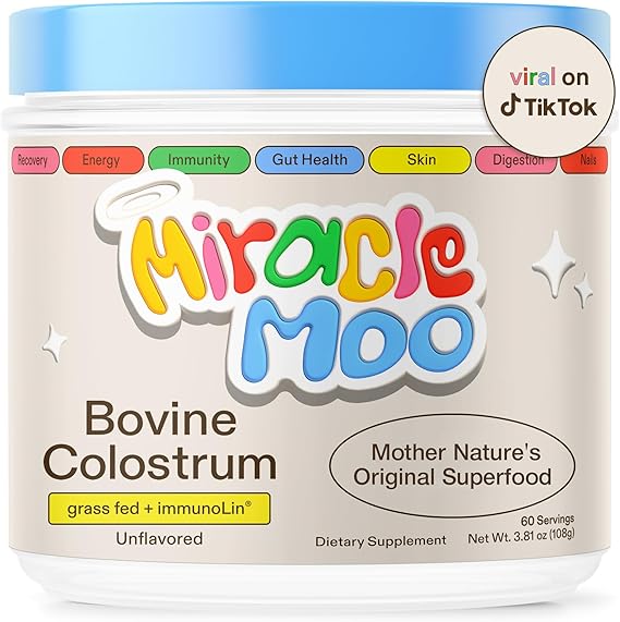 Miracle Moo Colostrum Suplemento Polvo 108g Inmunidad - Sin Sabor