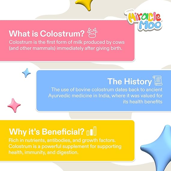 Miracle Moo Colostrum Suplemento Polvo 108g Inmunidad - Sin Sabor