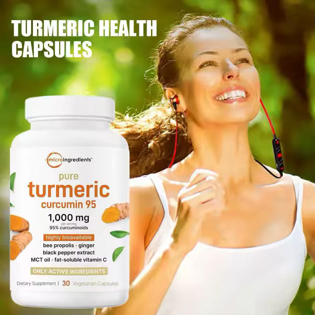 Turmeric Curcumin-Suplemento curcuma (95%), jengibre y pimienta negra-60Cap
