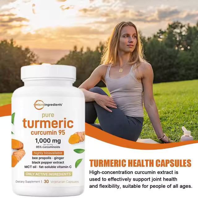 Turmeric Curcumin-Suplemento curcuma (95%), jengibre y pimienta negra-60Cap