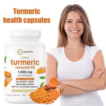 Turmeric Curcumin-Suplemento curcuma (95%), jengibre y pimienta negra-60Cap
