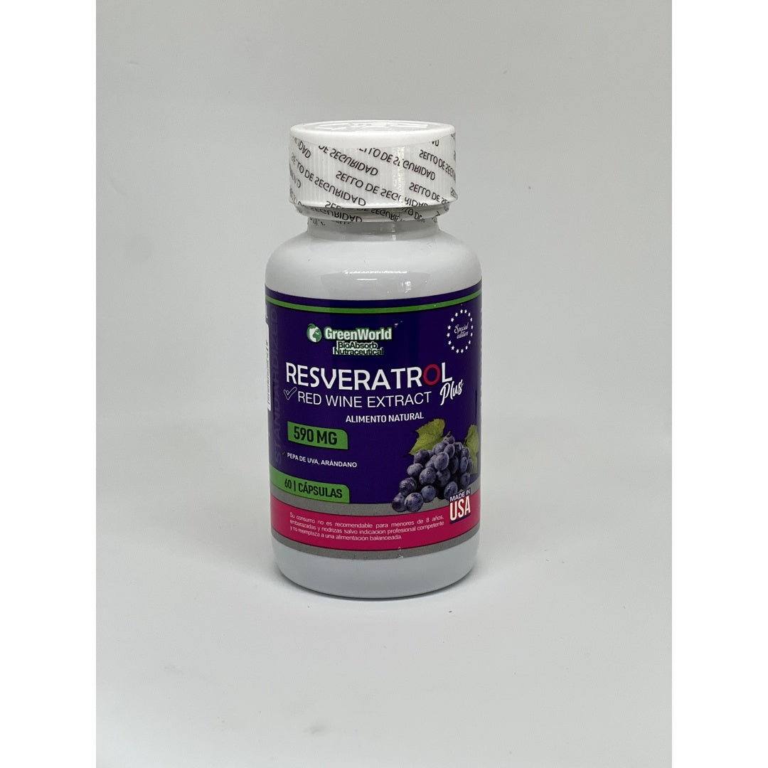 Resveratrol 60 Cáp - Antioxidante Potente/ 590 Mg