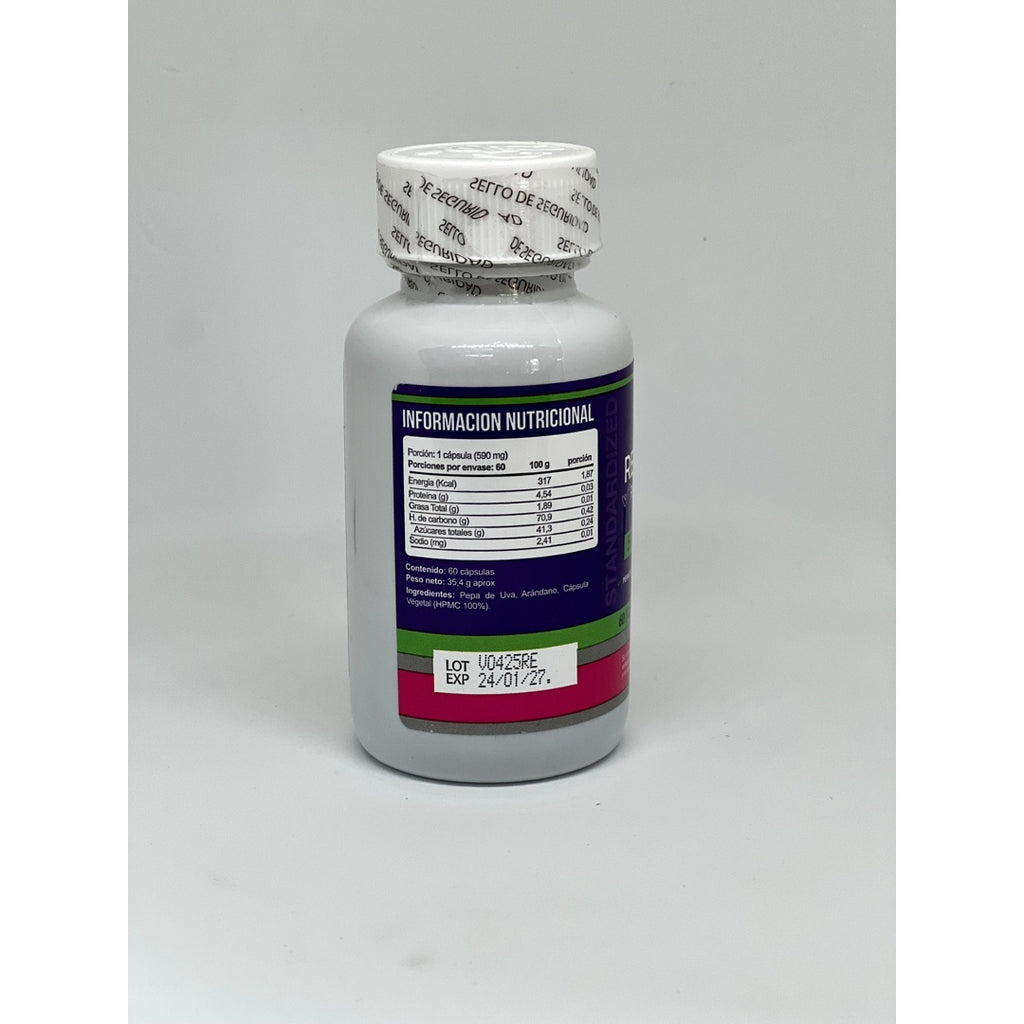 Resveratrol 60 Cáp - Antioxidante Potente/ 590 Mg