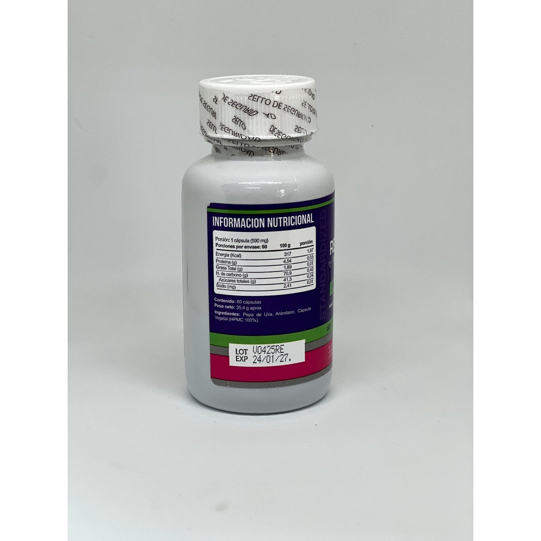 Resveratrol 60 Cáp - Antioxidante Potente/ 590 Mg