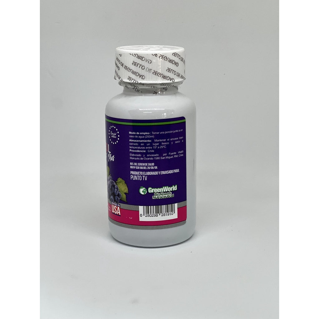 Resveratrol 60 Cáp - Antioxidante Potente/ 590 Mg